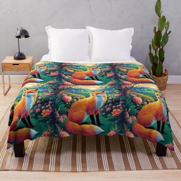 Artikelvorschau, Fuchs-Porträt. Frühlingszeit, Blumenfuchs, Vintage-Fuchs, Fuchs-Malerei, Paul Gauguin-Stil entworfen und verkauft von FoxVibes.