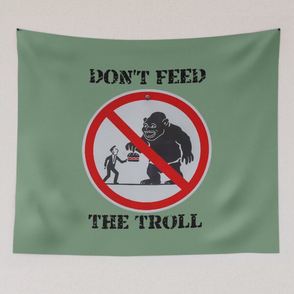 Item preview, "Don't Feed the Troll" Prohibition Sign designed and sold by Nabucodonoshop.