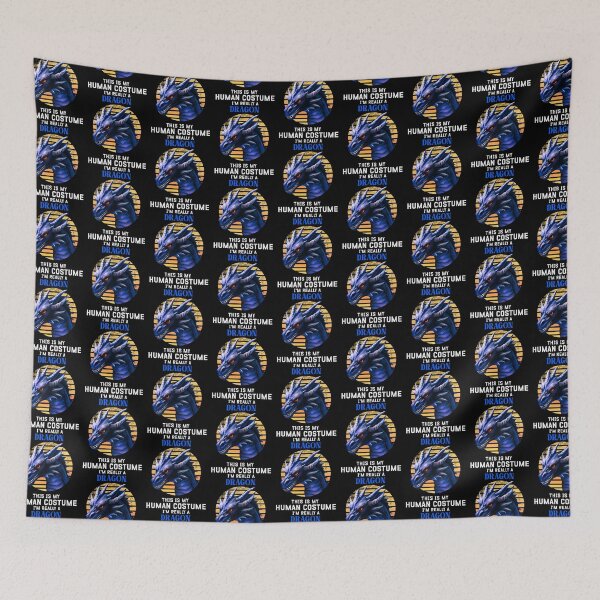 Item preview, This is my human costume im really a dragon Retro Blue designed and sold by BeataY6Art.