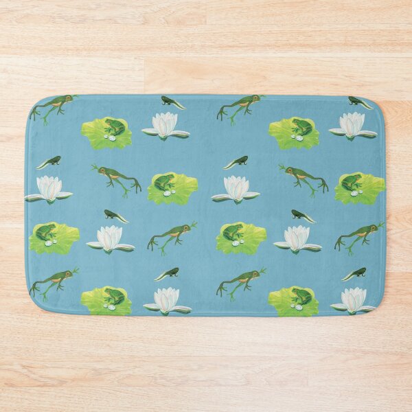 Item preview, Happy Frogs Relaxing in a Pond of Water Lilies Pattern designed and sold by Julia Doria.