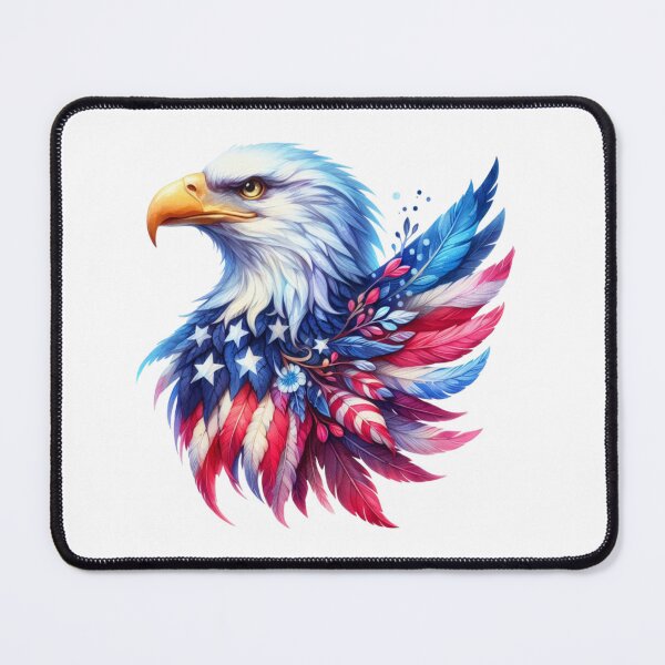 Item preview, 4th July watercolor american eagle in red and blue gift designed and sold by BlushRoses7.