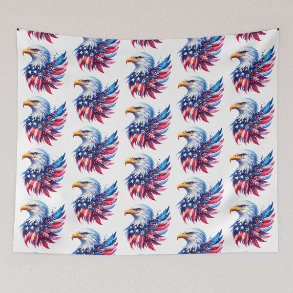 Item preview, 4th July watercolor american eagle in red and blue gift designed and sold by BlushRoses7.