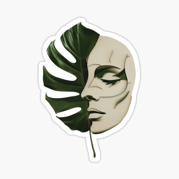 Vista previa del artículo con la obra «Cara de Monstera Albo», diseñado y vendido por AnnDart.