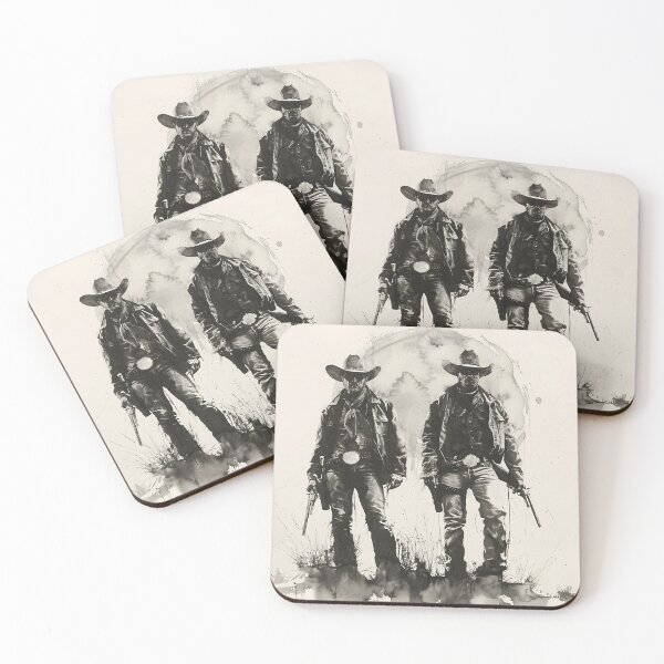 Item preview, Monochrome Pair of Cowboys designed and sold by dcrc.