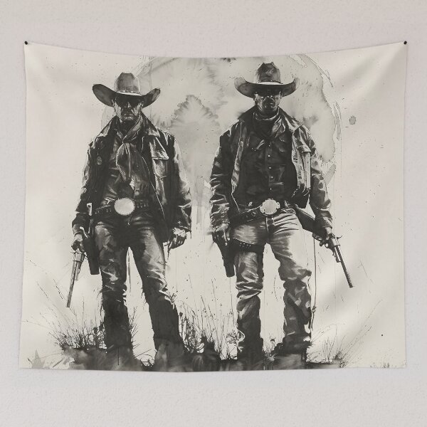 Item preview, Monochrome Pair of Cowboys designed and sold by dcrc.