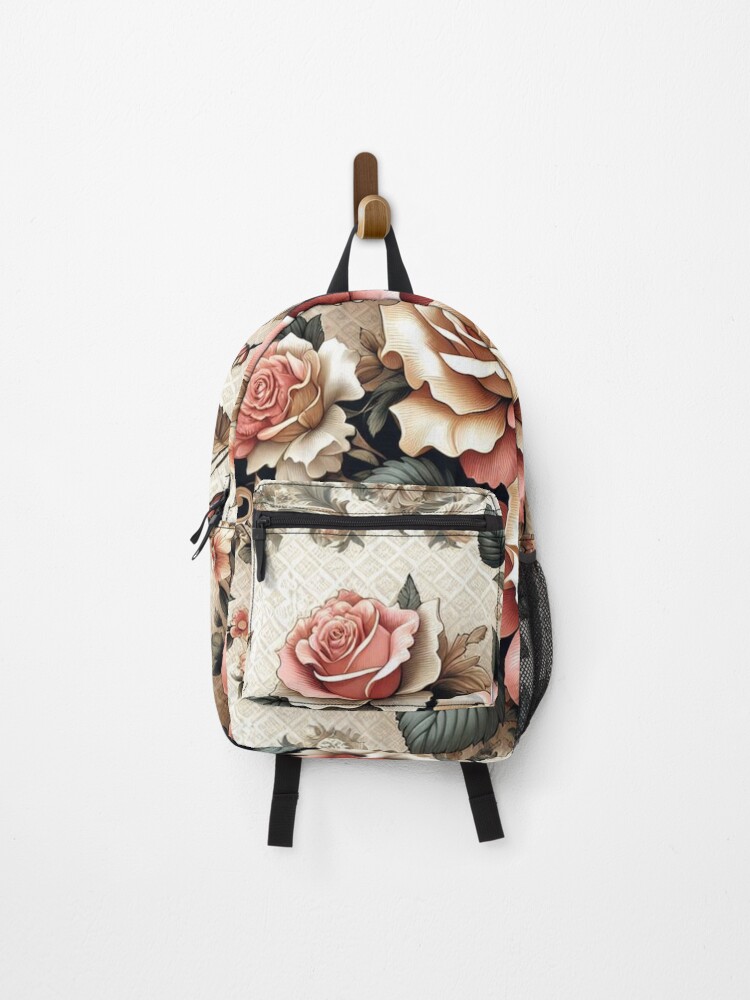 Thumbnail 1 of 3, Backpack, Damask With Roses designed and sold by DesignsByPrnces.