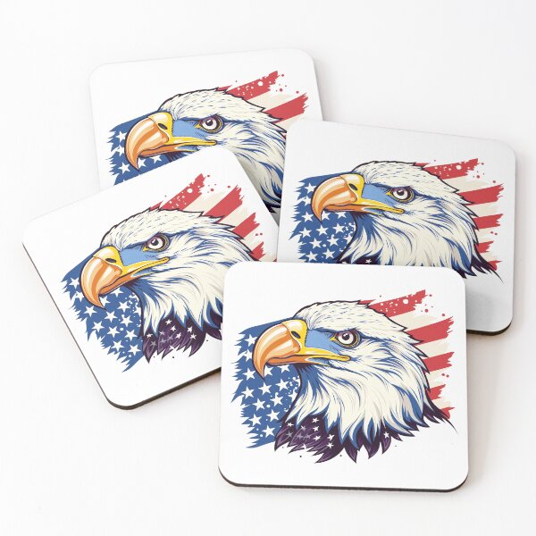 Item preview, 4th July watercolor eagle with american flag gift designed and sold by BlushRoses7.