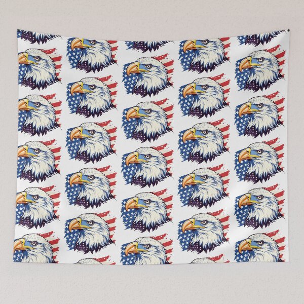 Item preview, 4th July watercolor eagle with american flag gift designed and sold by BlushRoses7.