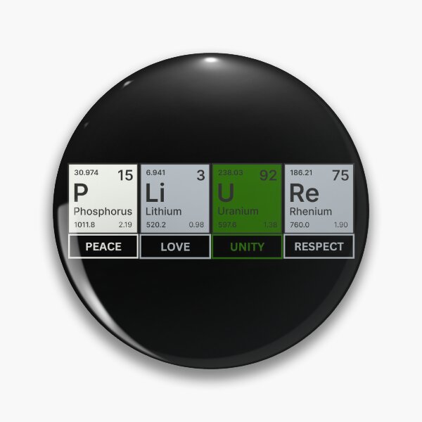 Item preview, Plur Peace Love Unity Respect, Periodic Table Graphic, PLUR, Chemistry lover, Science graphic, elements graphic, designed and sold by PrideBeProud.