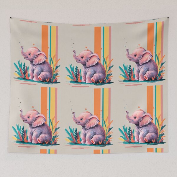 Item preview, Cute Elephant. Little elephant, colorful elephant, elephant drawing designed and sold by ElephantVibes.