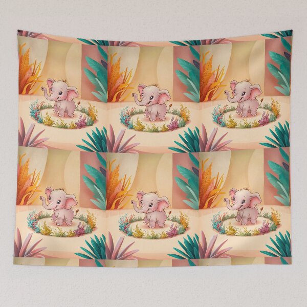 Item preview, Cute Elephant. Little elephant, colorful elephant, elephant drawing designed and sold by ElephantVibes.
