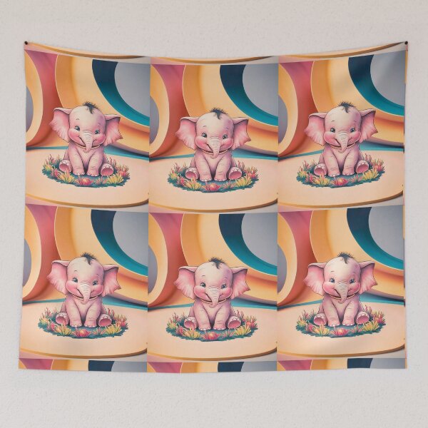 Item preview, Cute Elephant. Little elephant, colorful elephant, elephant drawing designed and sold by ElephantVibes.