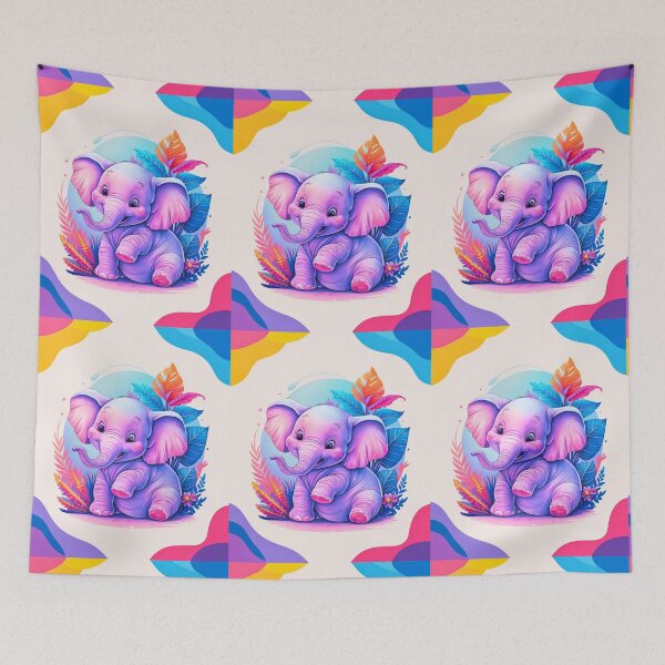Item preview, Cute Elephant. Little elephant, colorful elephant, elephant drawing designed and sold by ElephantVibes.
