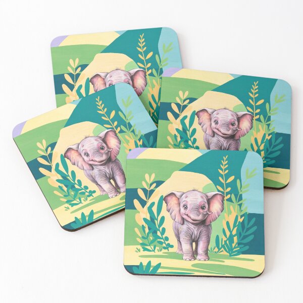 Item preview, Cute Elephant. Little elephant, colorful elephant, elephant drawing designed and sold by ElephantVibes.