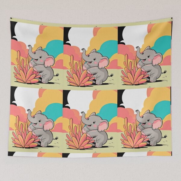Item preview, Cute Elephant. Little elephant, colorful elephant, elephant drawing designed and sold by ElephantVibes.