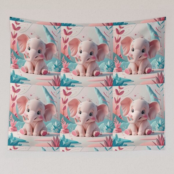Item preview, Cute Elephant. Little elephant, colorful elephant, elephant drawing designed and sold by ElephantVibes.