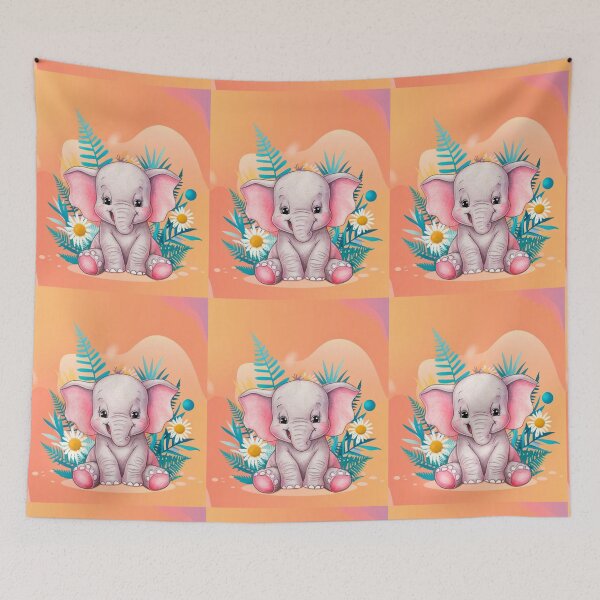 Item preview, Cute Elephant. Little elephant, colorful elephant, elephant drawing designed and sold by ElephantVibes.