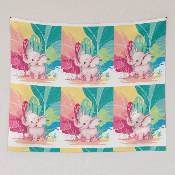 Item preview, Cute Elephant. Little elephant, colorful elephant, elephant drawing designed and sold by ElephantVibes.