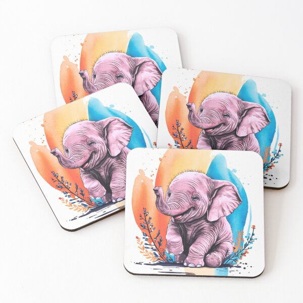 Item preview, Cute Elephant. Little elephant, colorful elephant, elephant drawing designed and sold by ElephantVibes.