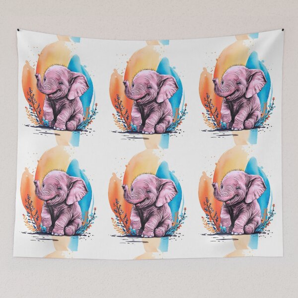 Item preview, Cute Elephant. Little elephant, colorful elephant, elephant drawing designed and sold by ElephantVibes.