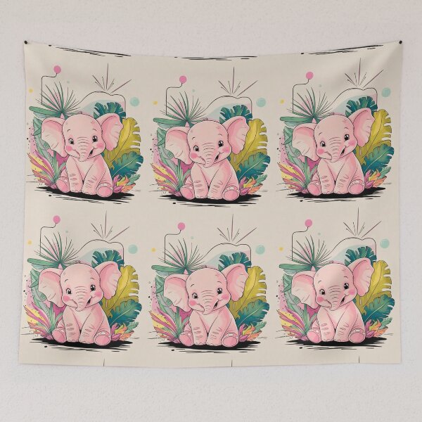 Item preview, Cute Elephant. Little elephant, colorful elephant, elephant drawing designed and sold by ElephantVibes.