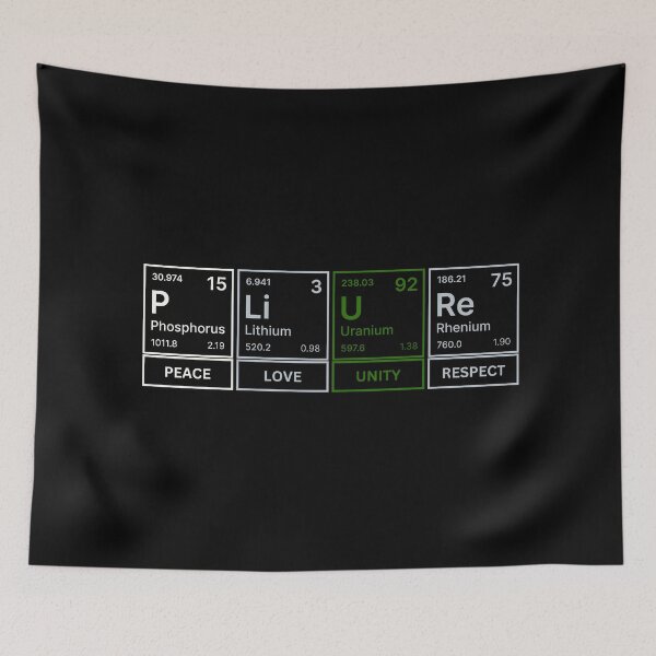 Item preview, Plur Peace Love Unity Respect, Periodic Table Graphic, PLUR, Chemistry lover, Science graphic, elements graphic, designed and sold by PrideBeProud.