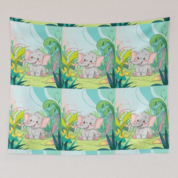 Item preview, Cute Elephant. Little elephant, colorful elephant, elephant drawing designed and sold by ElephantVibes.