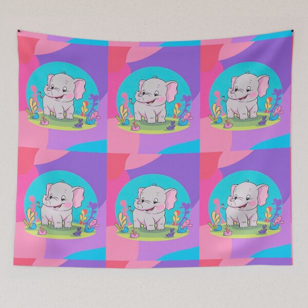 Item preview, Cute Elephant. Little elephant, colorful elephant, elephant drawing designed and sold by ElephantVibes.