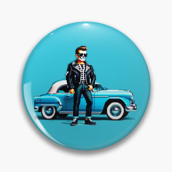 Item preview, Greaser Skeleton: Pixel Art 50s Cool designed and sold by Ronny-Owiso.