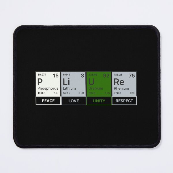 Item preview, Plur Peace Love Unity Respect, Periodic Table Graphic, PLUR, Chemistry lover, Science graphic, elements graphic, designed and sold by PrideBeProud.