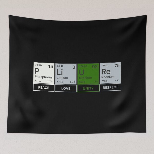 Item preview, Plur Peace Love Unity Respect, Periodic Table Graphic, PLUR, Chemistry lover, Science graphic, elements graphic, designed and sold by PrideBeProud.