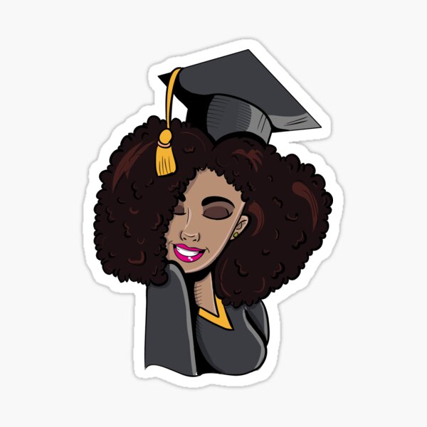 Item preview, Black Educated Woman Graduate African American Pride Melanin Natural Hair Cap Gown designed and sold by Florigonia - explore the far south.