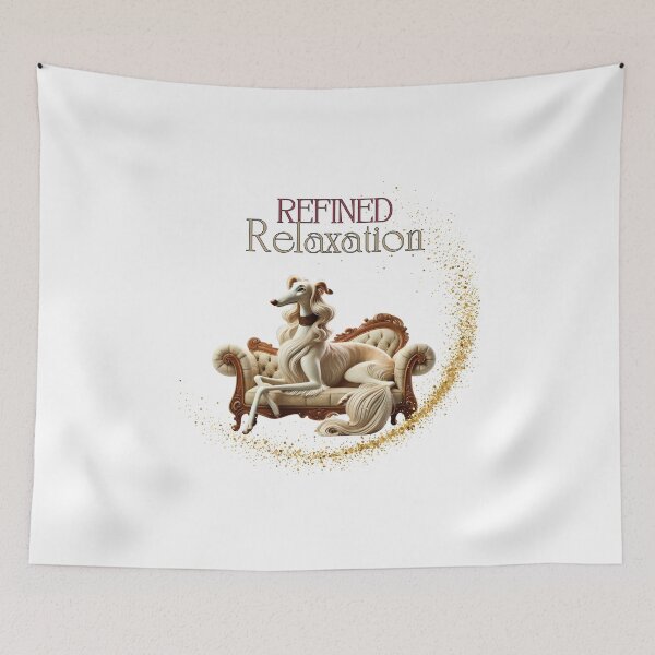 Item preview, Caricatura de Borzoi elegante en el sofá: “Relajación refinada”. designed and sold by ToonTailsStudio.