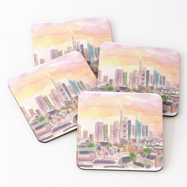 Item preview, Frankfurt Germany Skyline in Early Morning Sunlight designed and sold by artshop77.