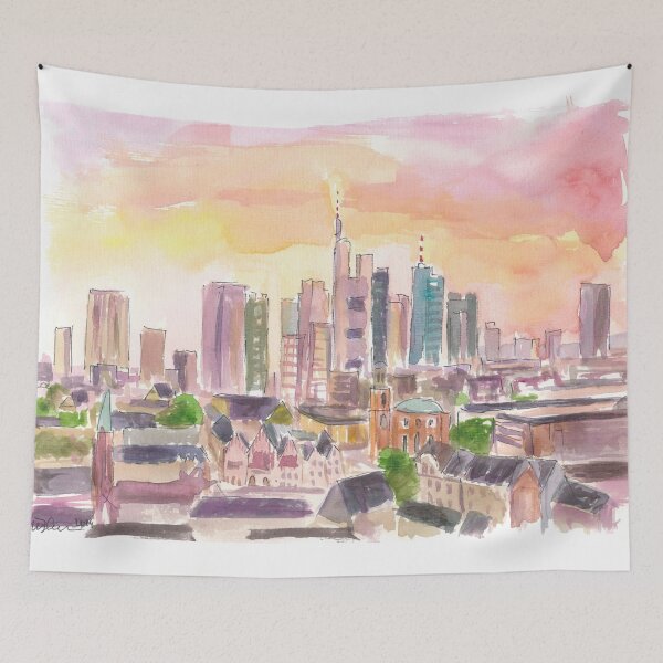 Item preview, Frankfurt Germany Skyline in Early Morning Sunlight designed and sold by artshop77.