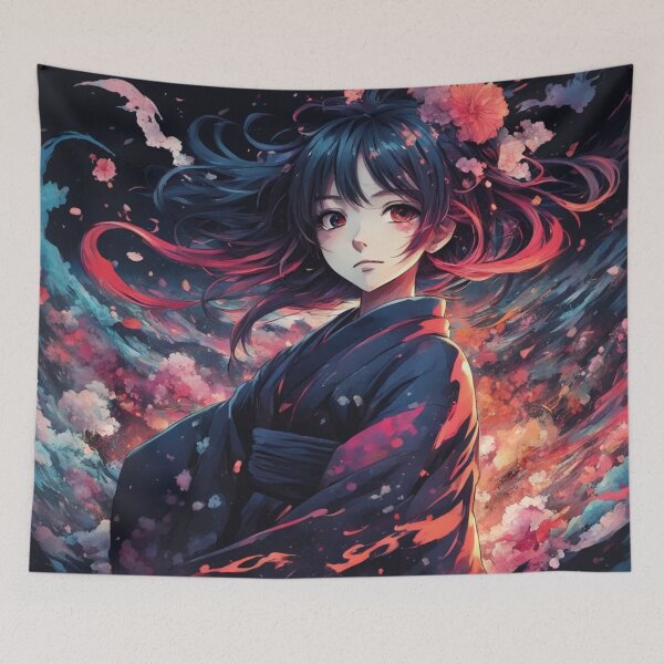 Item preview, Anime Girl, Digital Painting, Floral, Winds designed and sold by Burn-Ego.
