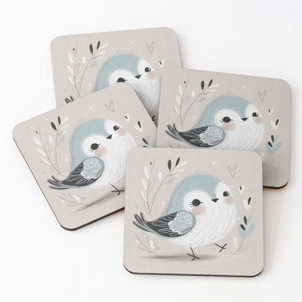 Item preview, Cute Bird | Leaves & Flowers | Minimalist Nature Art designed and sold by GOATMATCH.