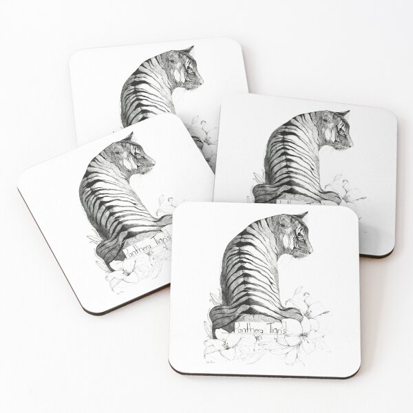 Item preview, Black and White Illustrated Tiger designed and sold by Katie O Illustration.