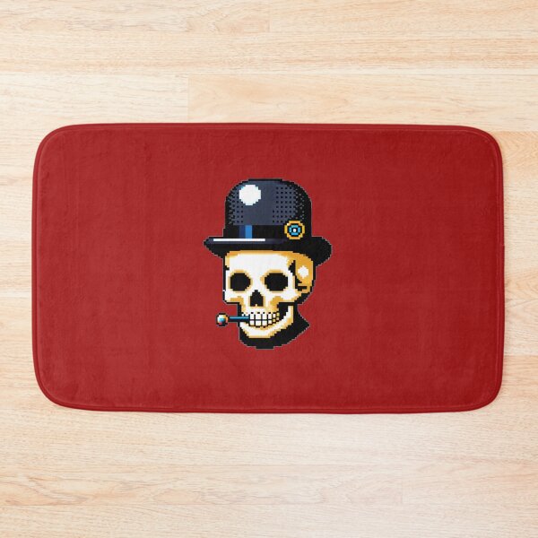Item preview, Vintage Elegance: Pixel Art Skull with Bowler Hat & Monocle designed and sold by Ronny-Owiso.