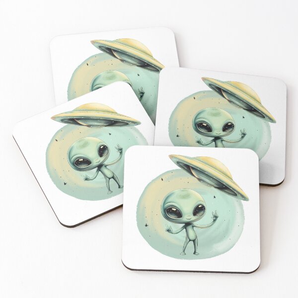 Item preview, Cute Alien with a Flying UFO designed and sold by wotsthis.