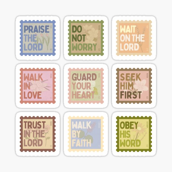 Item preview, Bible Verse Postage Stamp Set 3 v2.0 designed and sold by Faith Scribbles & Designs.