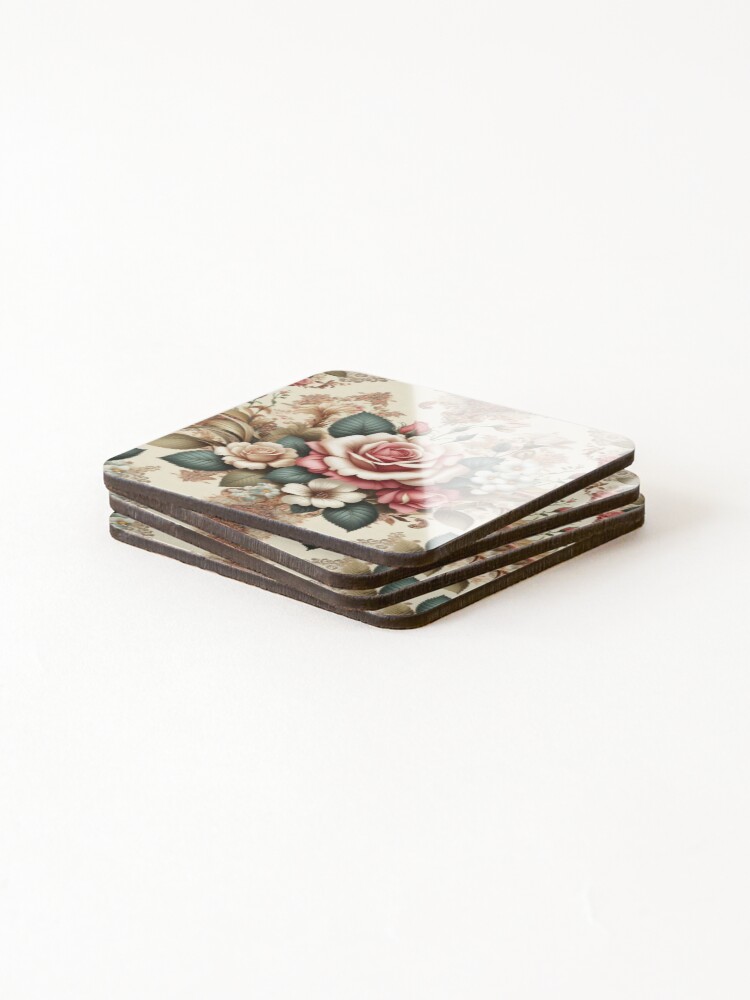 Thumbnail 4 of 5, Coasters (Set of 4), Baroque With Roses designed and sold by DesignsByPrnces.