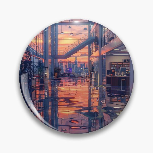 Item preview, Stunning Sunset Reflection in Modern Office designed and sold by boldendarrions.