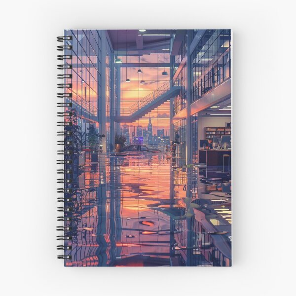 Item preview, Stunning Sunset Reflection in Modern Office designed and sold by boldendarrions.