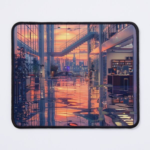 Item preview, Stunning Sunset Reflection in Modern Office designed and sold by boldendarrions.
