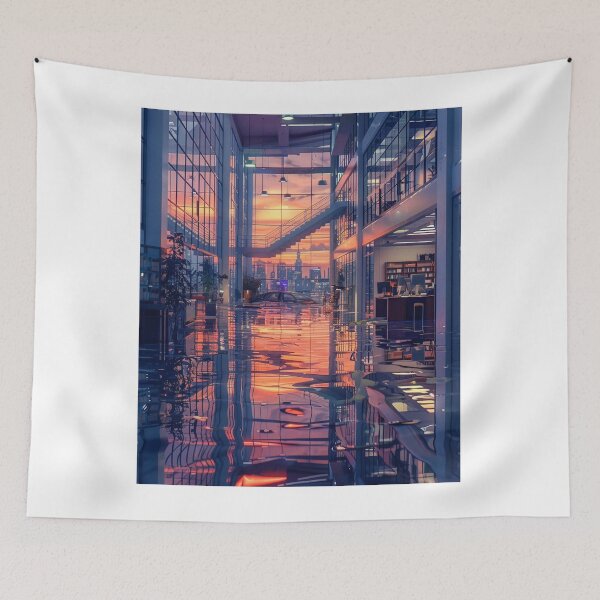 Item preview, Stunning Sunset Reflection in Modern Office designed and sold by boldendarrions.