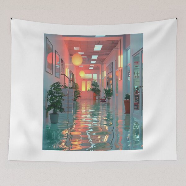 Item preview, Vibrant Office Corridor with Water Reflection designed and sold by boldendarrions.