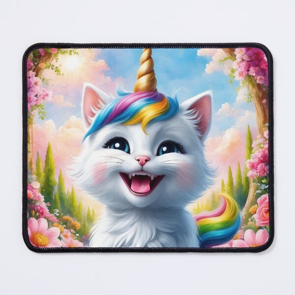 Item preview, Cat-Unicorn with Colorful Flowers designed and sold by Neranchara.