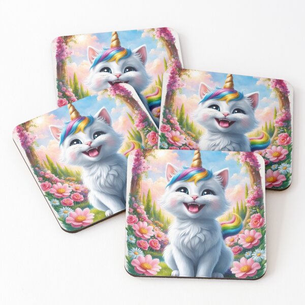 Item preview,  Cat-Unicorn with Colorful Flowers designed and sold by Neranchara.