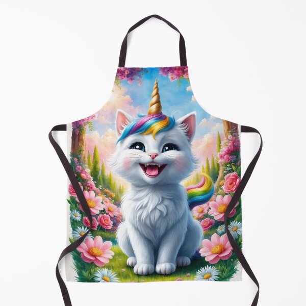 Item preview, Cat-Unicorn with Colorful Flowers designed and sold by Neranchara.